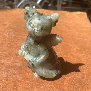 COPY - LABRADORITE HAND CARVED BABY FLYING DRAGON